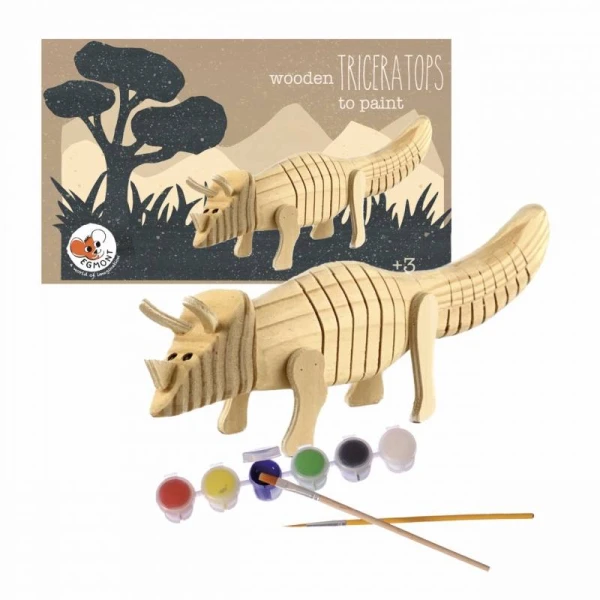EGMONT TOYS Drewniany Triceratops do pomalowania | Pan Piksel