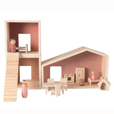 EGMONT TOYS Drewniany modułowy domek dla lalek | Pan Piksel