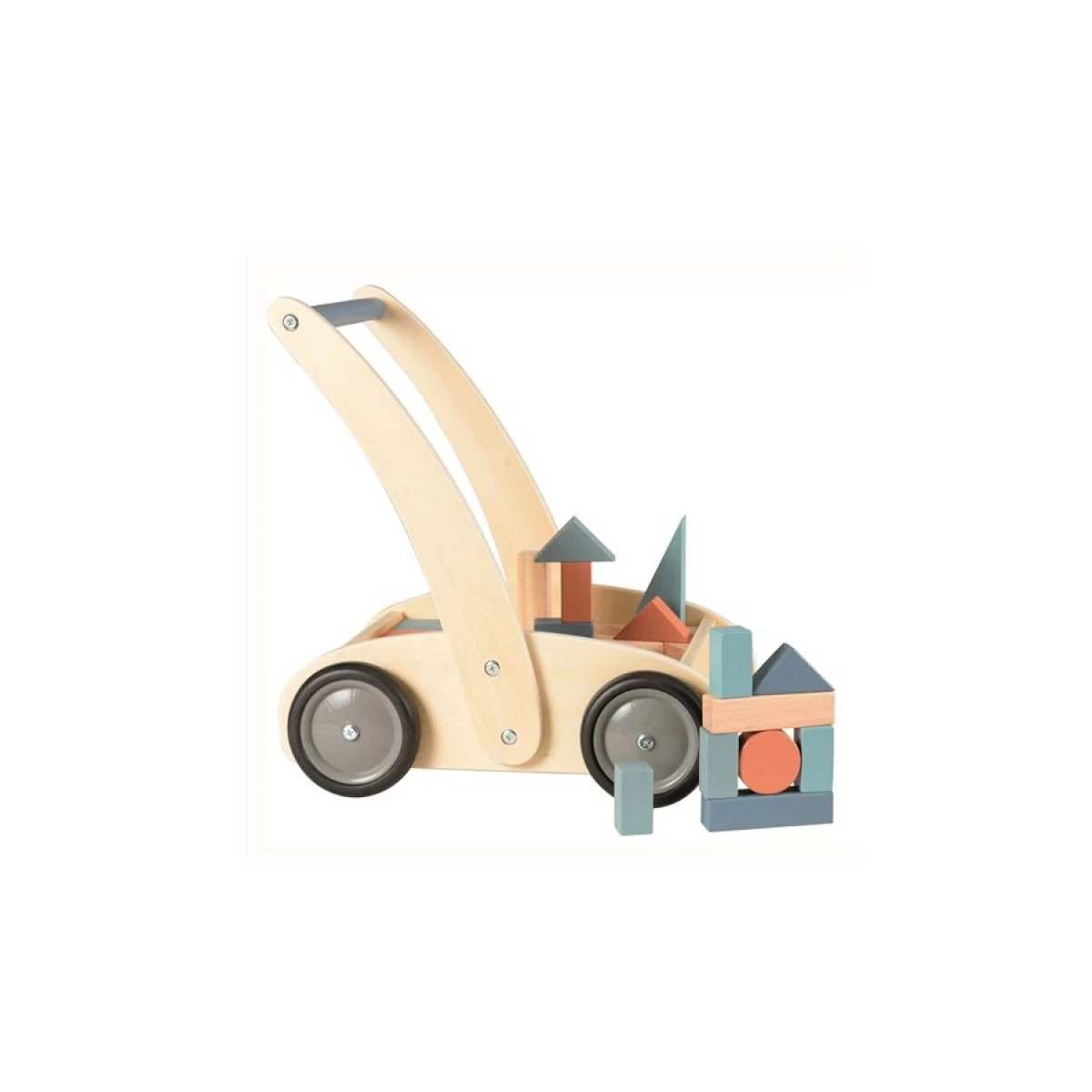 EGMONT TOYS Drewniany pchacz z klockami | Pan Piksel
