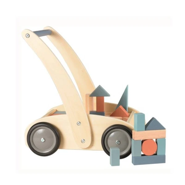 EGMONT TOYS Drewniany pchacz z klockami | Pan Piksel