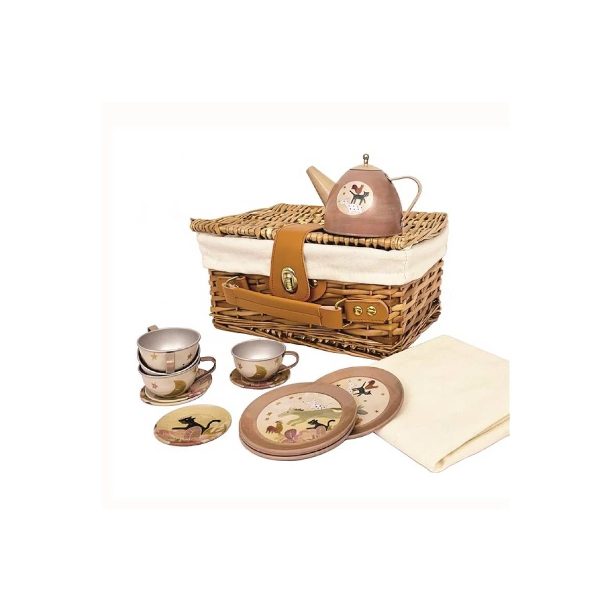 EGMONT TOYS Zestaw herbaciany w wiklinowym koszu Muzykanci z Bremy | Pan Piksel