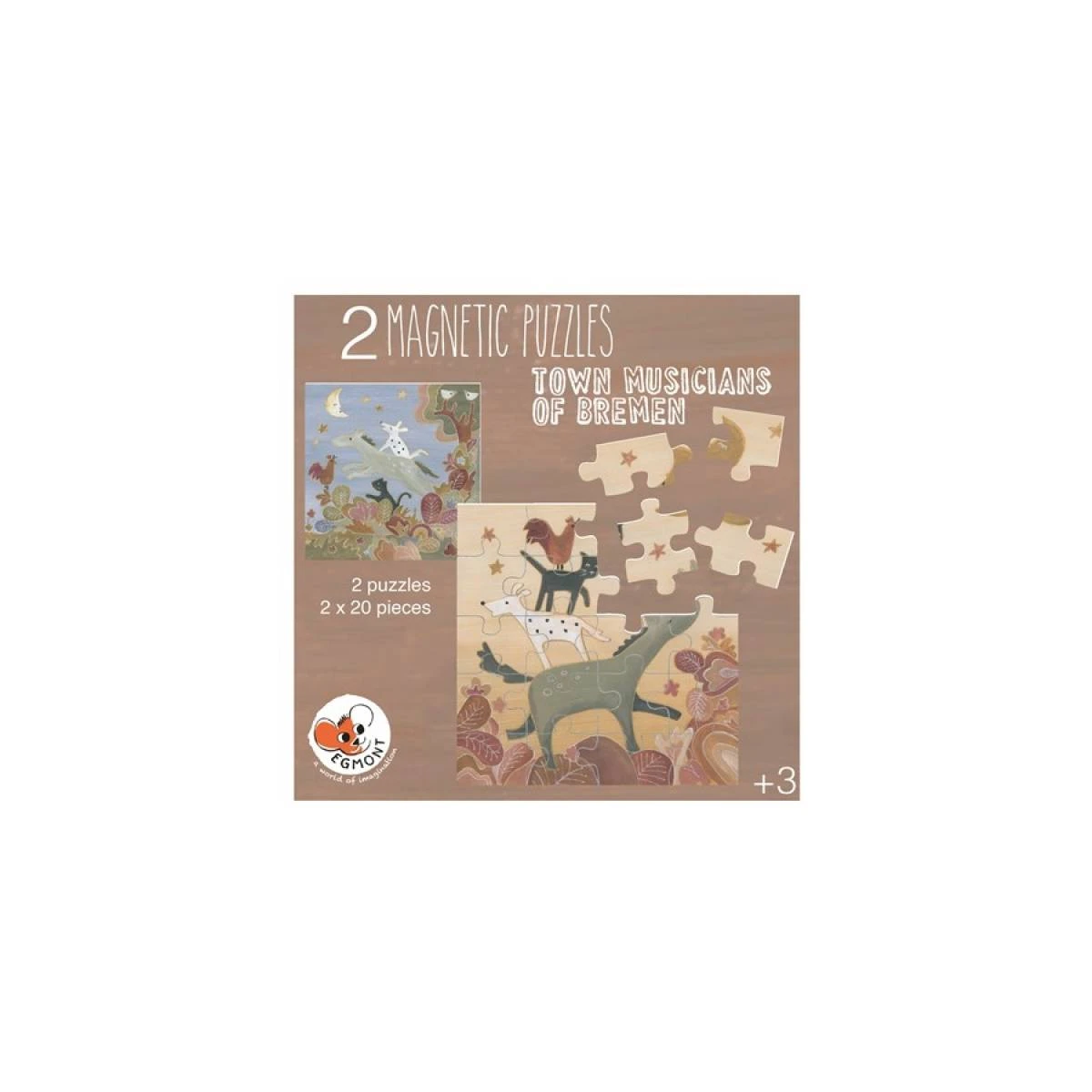 EGMONT TOYS Puzzle magnetyczne Muzykanci z Bremy | Pan Piksel