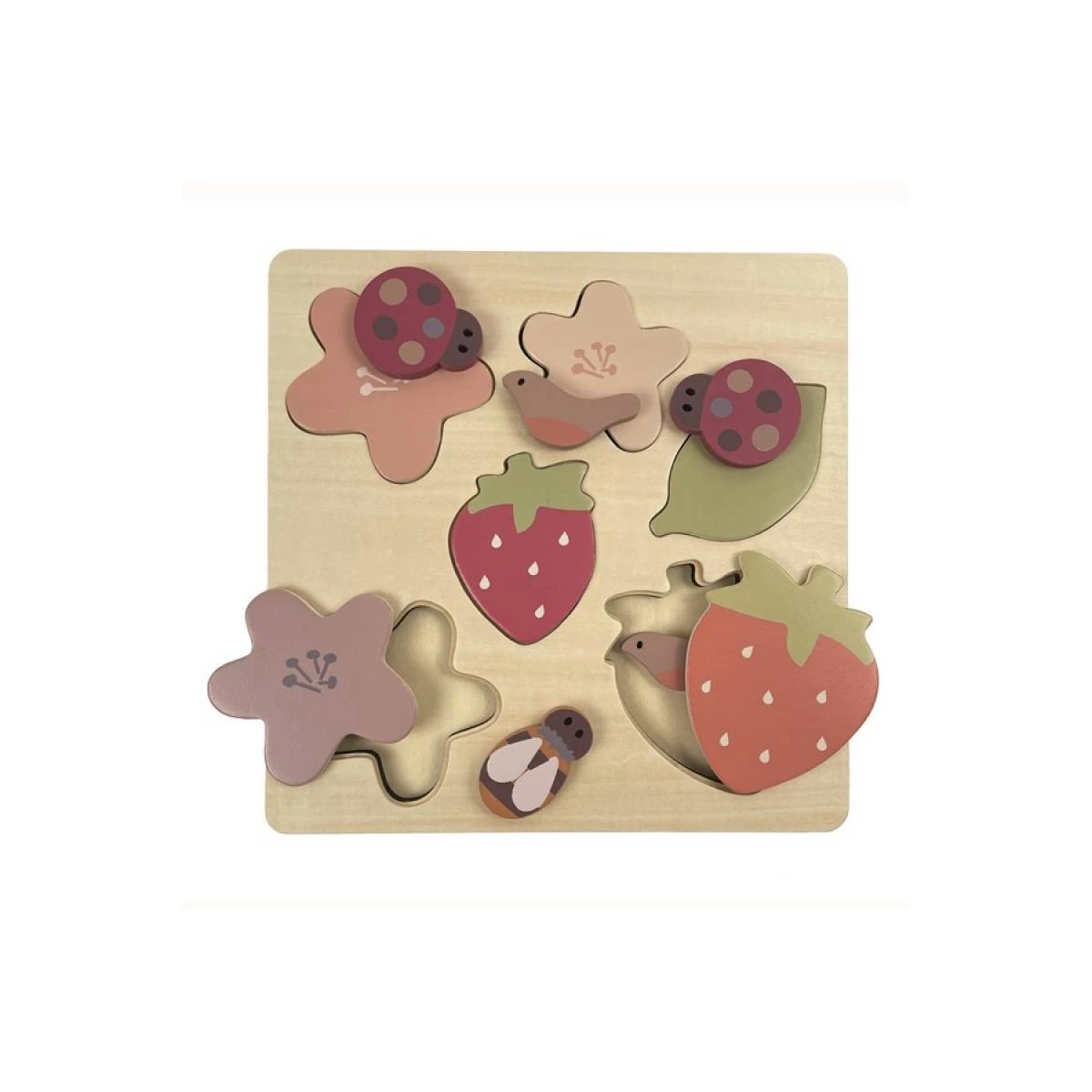 EGMONT TOYS Drewniane puzzle z truskawkami | Pan Piksel