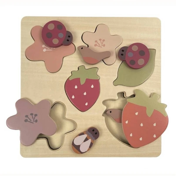 EGMONT TOYS Drewniane puzzle z truskawkami | Pan Piksel
