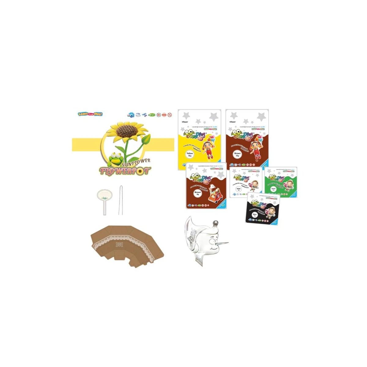 JUMPINGCLAY Jumping Clay | Zestaw kreatywny Doniczka Słonecznik | Pan Piksel