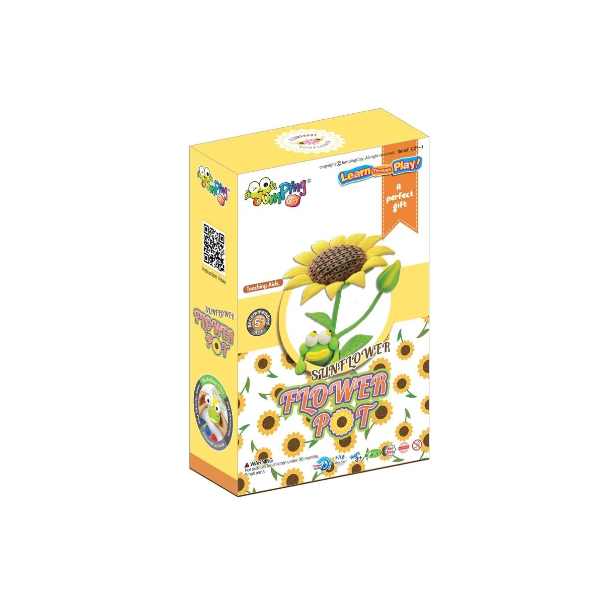 JUMPINGCLAY Jumping Clay | Zestaw kreatywny Doniczka Słonecznik | Pan Piksel
