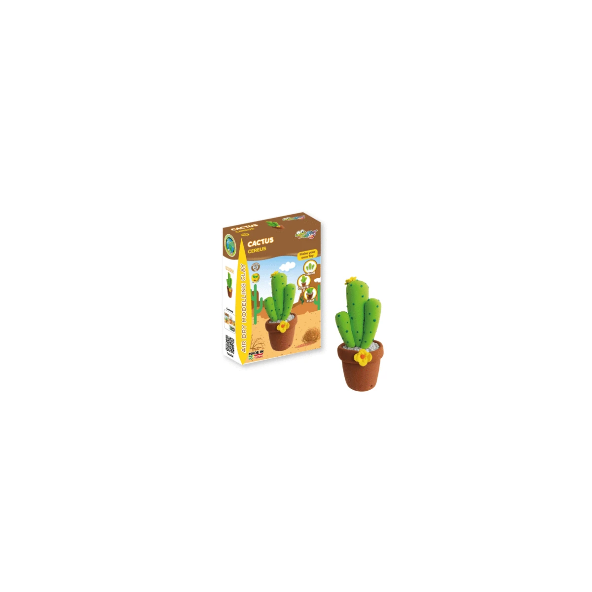 JUMPINGCLAY Jumping Clay | Zestaw kreatywny Doniczka Kaktus Cereus | Pan Piksel