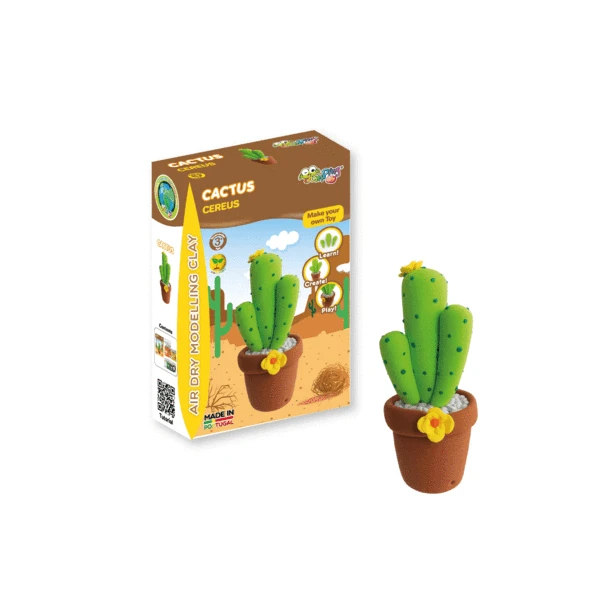 JUMPINGCLAY Jumping Clay | Zestaw kreatywny Doniczka Kaktus Cereus | Pan Piksel