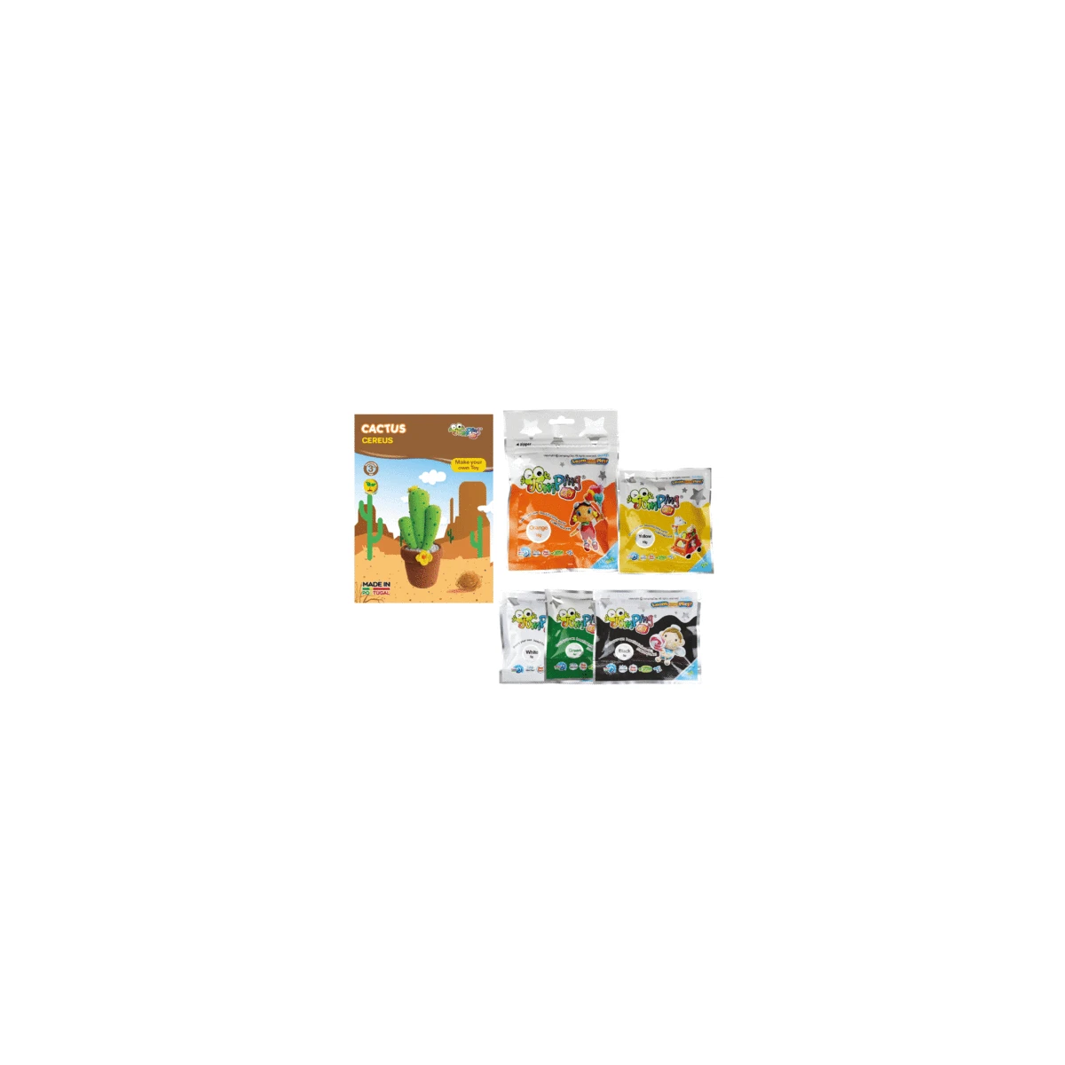 JUMPINGCLAY Jumping Clay | Zestaw kreatywny Doniczka Kaktus Cereus | Pan Piksel