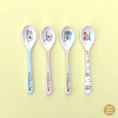 PETIT JOUR PARIS Łyżeczka melaminowa dla dzieci Paryż Emilii 14 cm | Pan Piksel