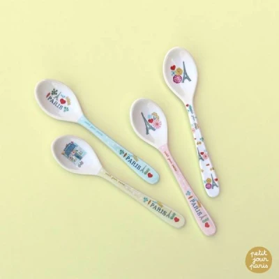 PETIT JOUR PARIS Łyżeczka melaminowa dla dzieci Paryż Emilii 14 cm | Pan Piksel
