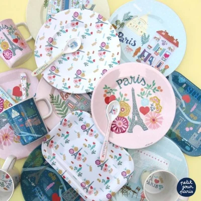 PETIT JOUR PARIS Łyżeczka melaminowa dla dzieci Paryż Emilii 14 cm | Pan Piksel