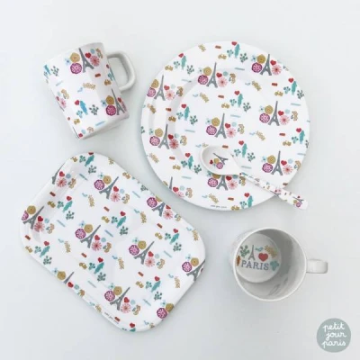 PETIT JOUR PARIS Łyżeczka melaminowa dla dzieci Paryż Emilii 14 cm | Pan Piksel
