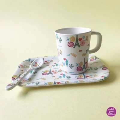 PETIT JOUR PARIS Łyżeczka melaminowa dla dzieci Paryż Emilii 14 cm | Pan Piksel