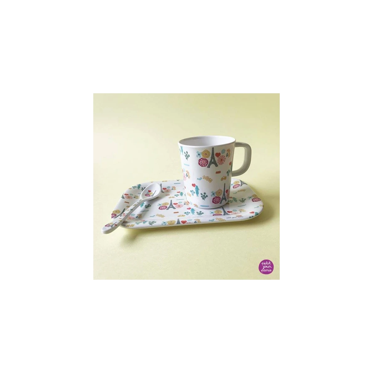 PETIT JOUR PARIS Łyżeczka melaminowa dla dzieci Paryż Emilii 14 cm | Pan Piksel