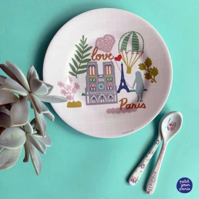 PETIT JOUR PARIS Łyżeczka melaminowa dla dzieci Paryż Emilii 14 cm | Pan Piksel