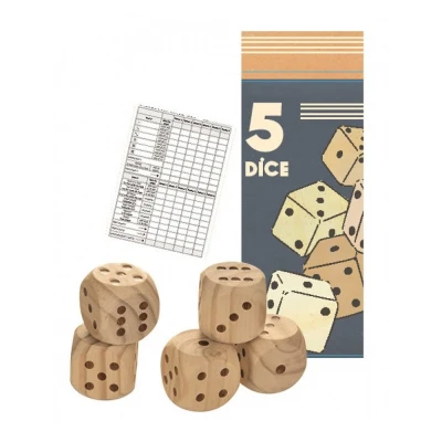 EGMONT TOYS Duże drewniane kości do gry 5 szt. | Pan Piksel