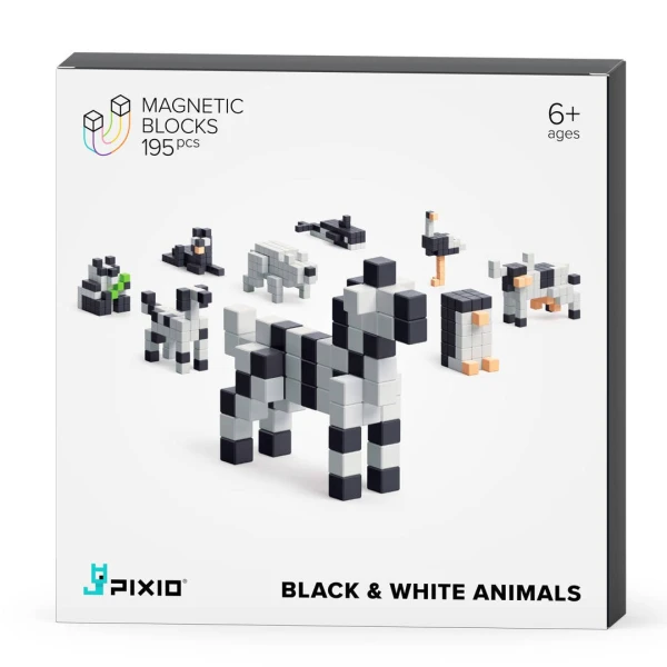 PIXIO Klocki Black & White Animals | Story Series | Pan Piksel