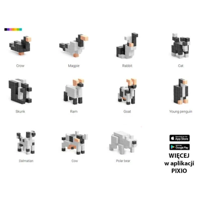 PIXIO Klocki Black & White Animals | Story Series | Pan Piksel