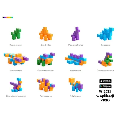 PIXIO Klocki Mini DINOS | Story Series | Pan Piksel