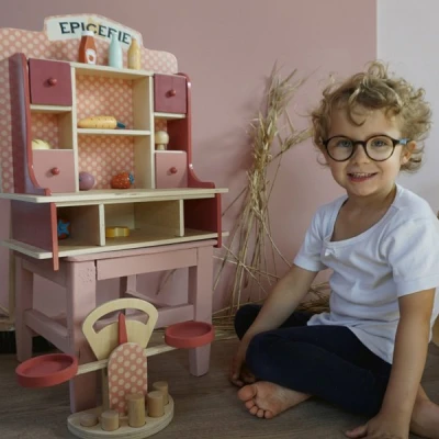 EGMONT TOYS Drewniany mały sklep spożywczy do zabawy | Pan Piksel