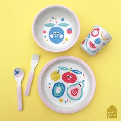MAISON PETIT JOUR Talerz fi 18 cm dla małych dzieci seria Tutti Frutti | Pan Piksel