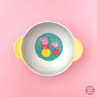 PETIT JOUR PARIS Miseczka dla dzieci z uchwytami Świnka Peppa | Pan Piksel
