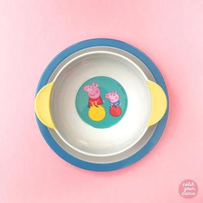 PETIT JOUR PARIS Miseczka dla dzieci z uchwytami Świnka Peppa | Pan Piksel