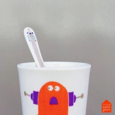 MAISON PETIT JOUR Łyżka melaminowa dla dzieci seria Roboty | Pan Piksel