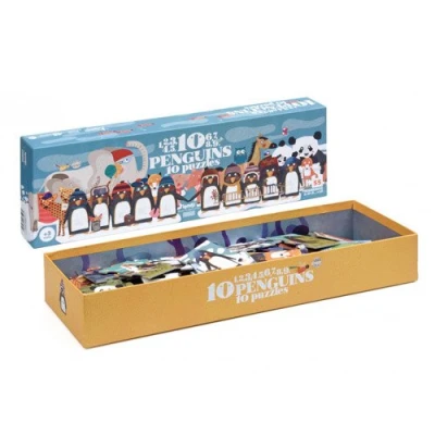 LONDJI Puzzle dla dzieci nauka liczenia Pingwinki | Pan Piksel