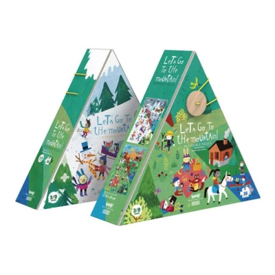 LONDJI Dwustronne puzzle dla dzieci Lato i Zima w Górach | Pan Piksel