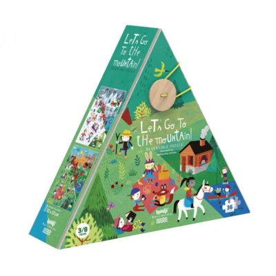 LONDJI Dwustronne puzzle dla dzieci Lato i Zima w Górach | Pan Piksel