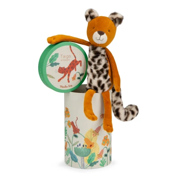 MOULIN ROTY Maskotka lampart TAIGO w ozdobnym pudełku | Pan Piksel