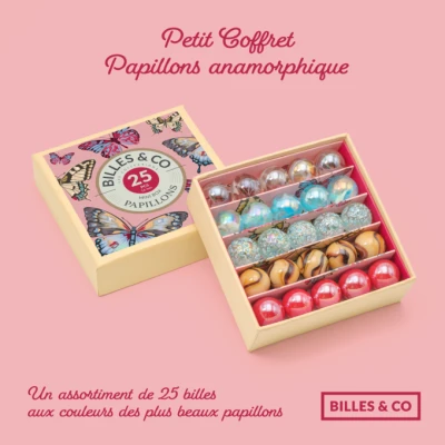 Szklane kulki Różowe Motyle Billes & Co | Pan Piksel