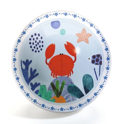 DJECO Piłka gumowa OCEAN śr. 22 cm | Pan Piksel