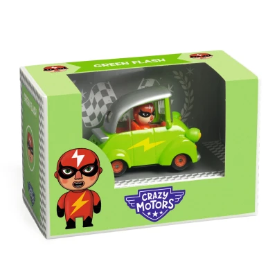 DJECO Autko CRAZY MOTORS GREEN FLASH | Pan Piksel