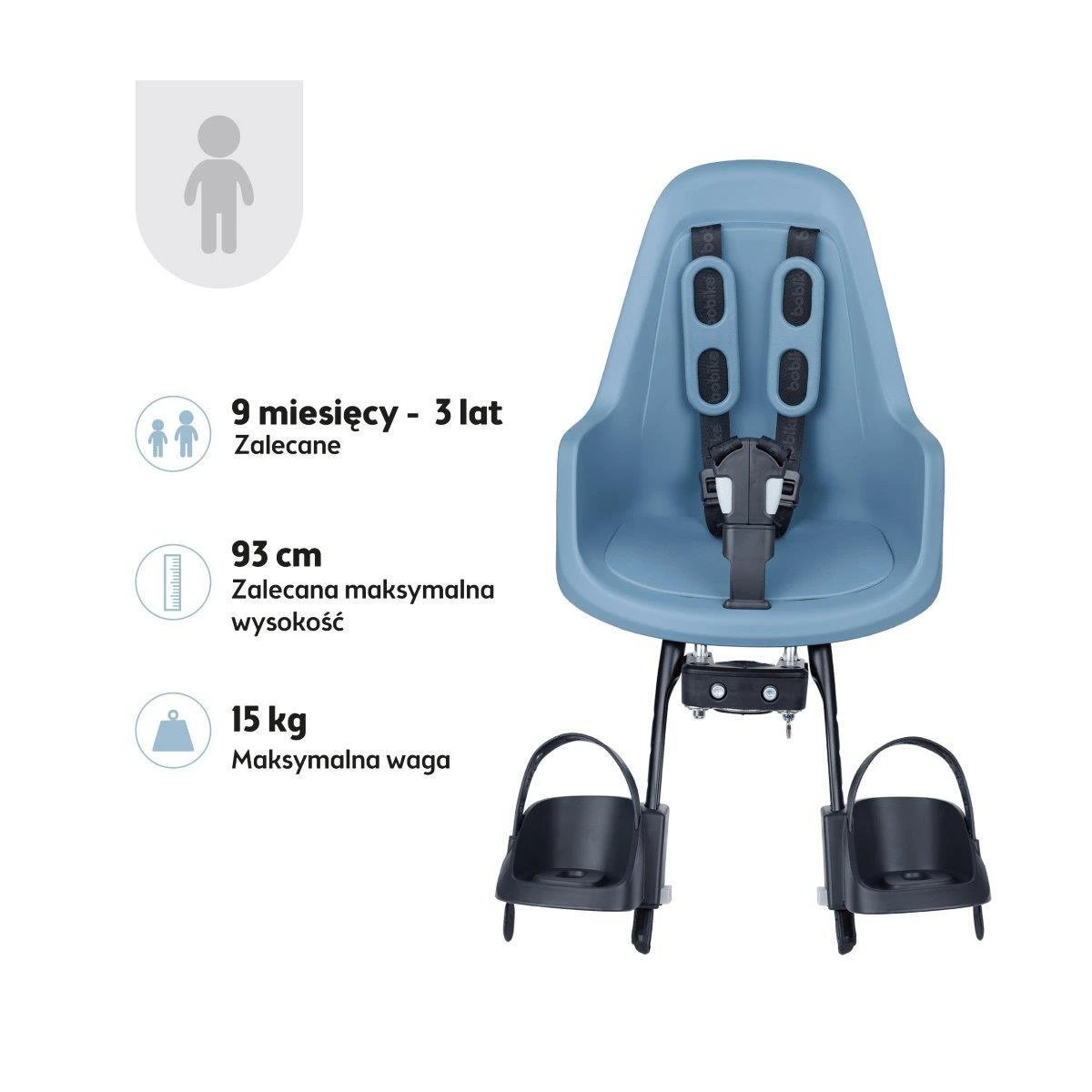 BOBIKE Fotelik rowerowy ONE mini NEW Citadel Blue | Pan Piksel
