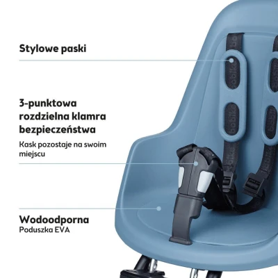 BOBIKE Fotelik rowerowy ONE mini NEW Citadel Blue | Pan Piksel