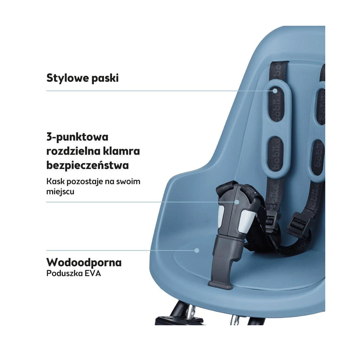 BOBIKE Fotelik rowerowy ONE mini NEW Citadel Blue | Pan Piksel