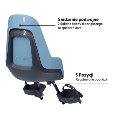 BOBIKE Fotelik rowerowy ONE mini NEW Citadel Blue | Pan Piksel