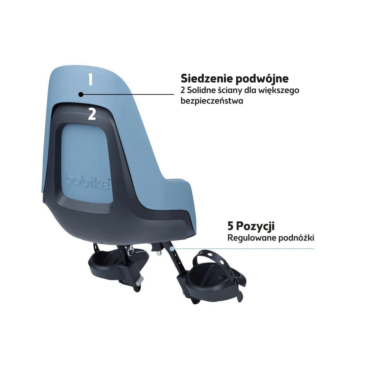 BOBIKE Fotelik rowerowy ONE mini NEW Citadel Blue | Pan Piksel