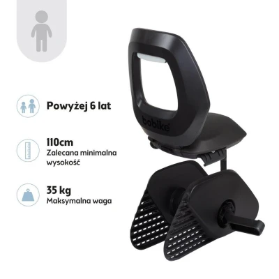BOBIKE Fotelik rowerowy Junior ONE black/dark grey | Pan Piksel
