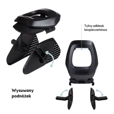 BOBIKE Fotelik rowerowy Junior ONE black/dark grey | Pan Piksel