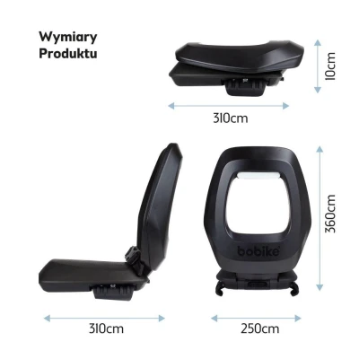 BOBIKE Fotelik rowerowy Junior ONE black/dark grey | Pan Piksel