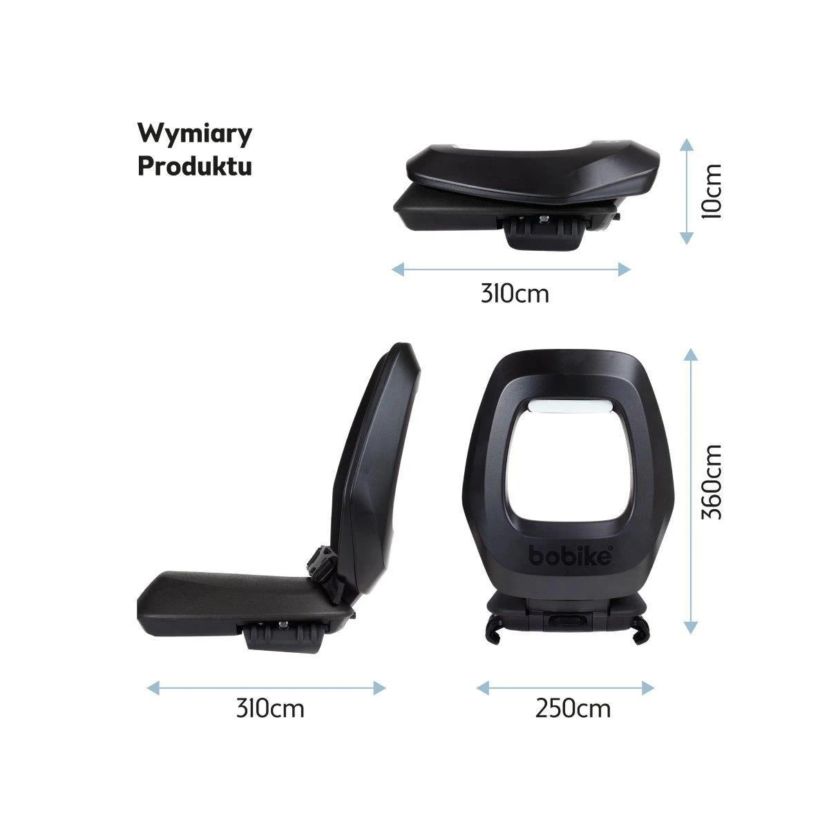 BOBIKE Fotelik rowerowy Junior ONE black/dark grey | Pan Piksel