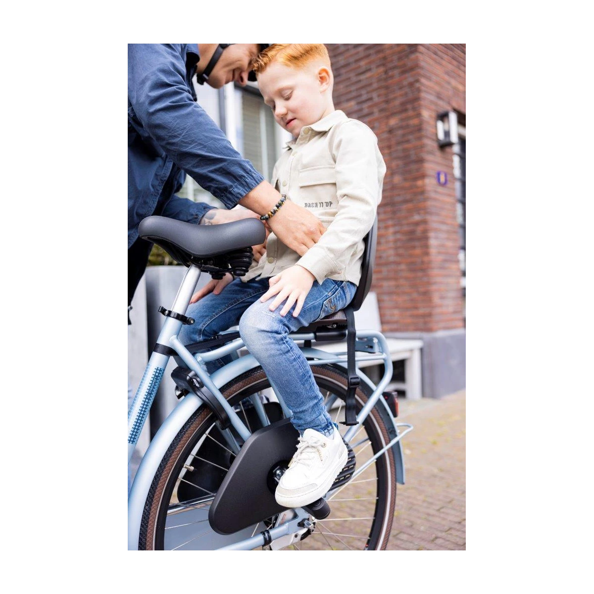 BOBIKE Fotelik rowerowy Junior ONE black/dark grey | Pan Piksel