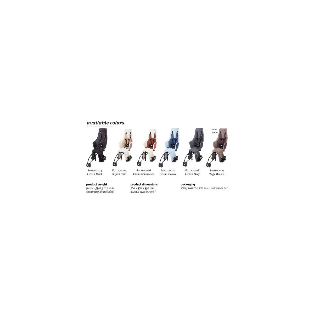 BOBIKE Fotelik rowerowy excl.Maxi PLUS LED 1P rama cinnamon br | Pan Piksel