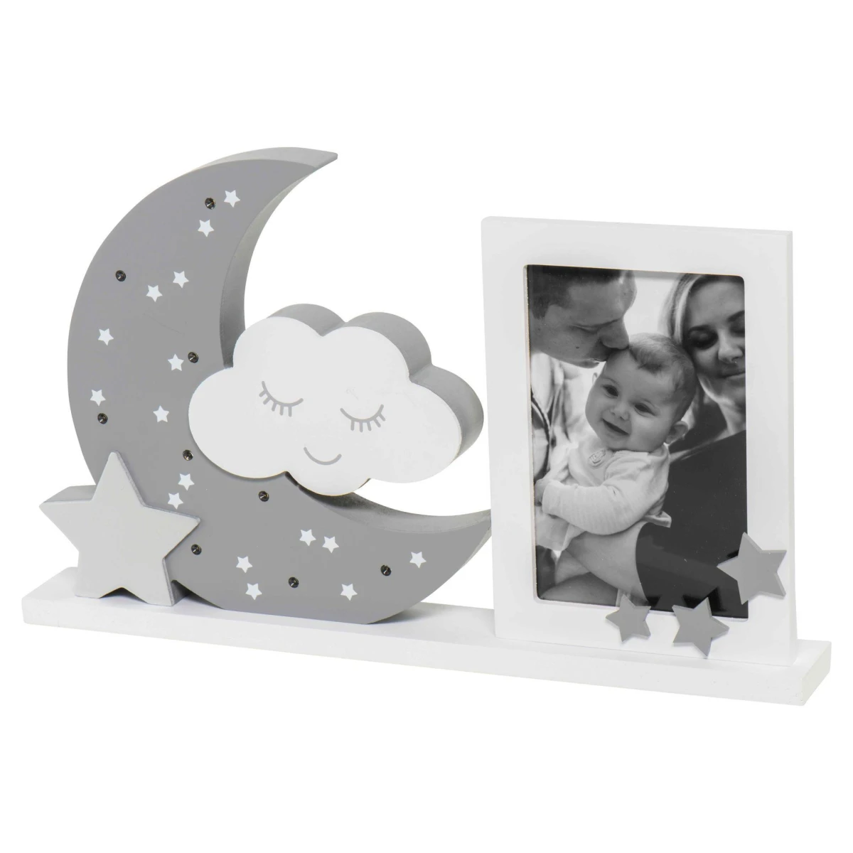 DOOKY Ramka do zdjęć z lampką LED Moonlight grey | Pan Piksel