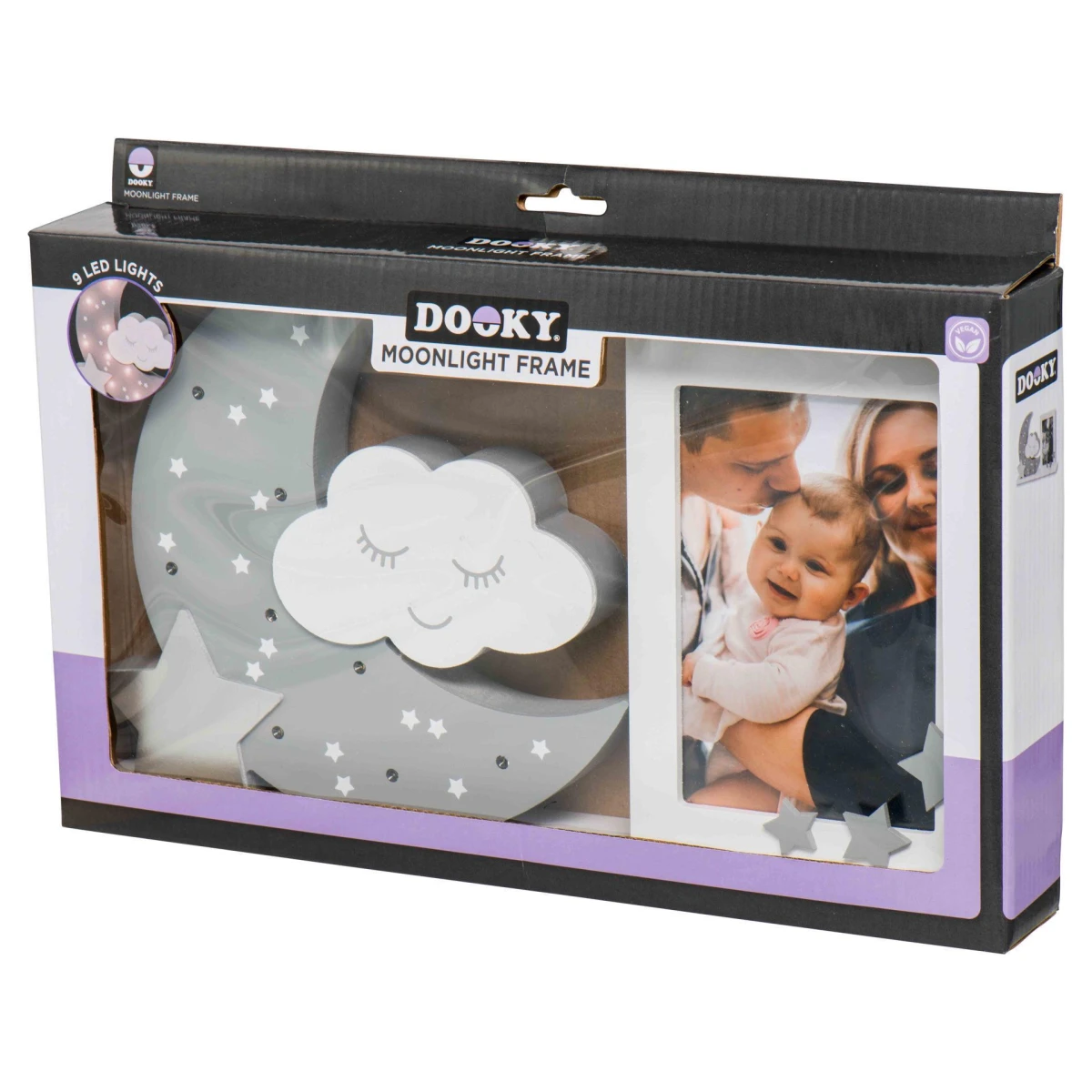 DOOKY Ramka do zdjęć z lampką LED Moonlight grey | Pan Piksel