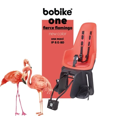 BOBIKE Fotelik rowerowy ONE maxi E-BD fierce flamingo | Pan Piksel